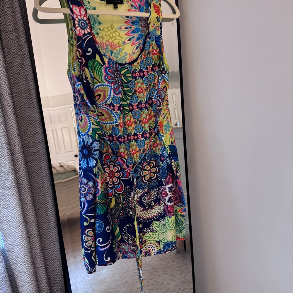 Glam Colorful Floral Mini Dress